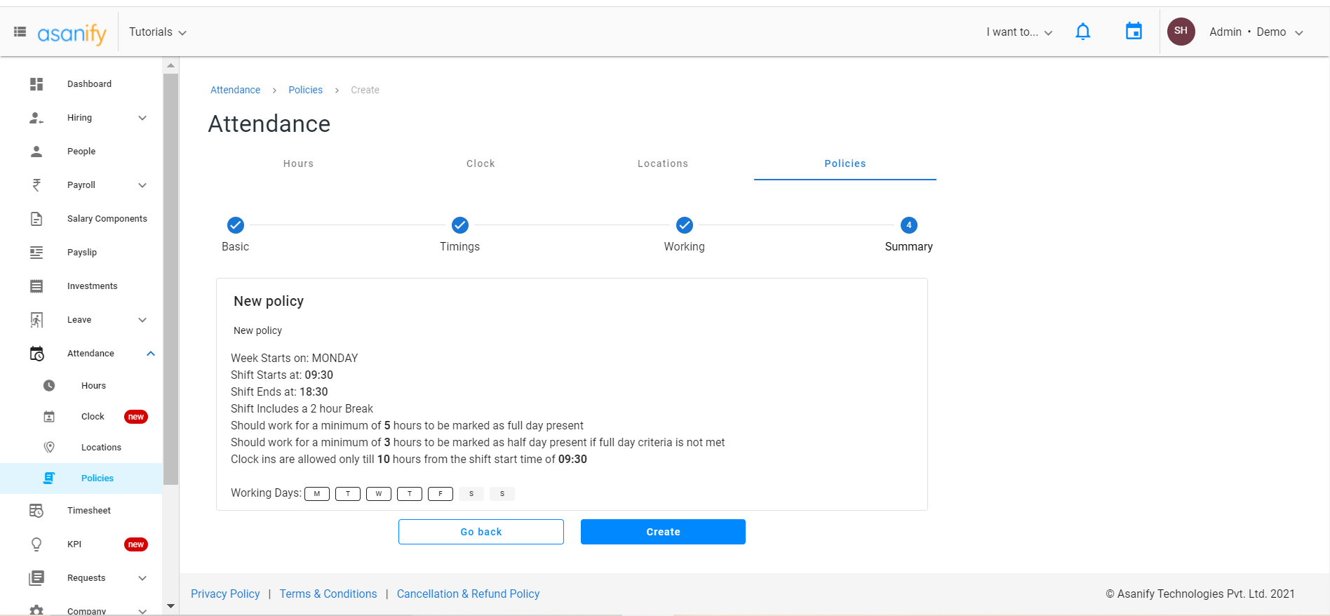 attendance policy created