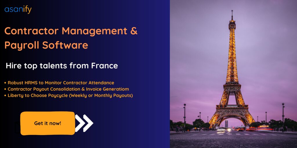 Hire and pay contractors in France with Asanify