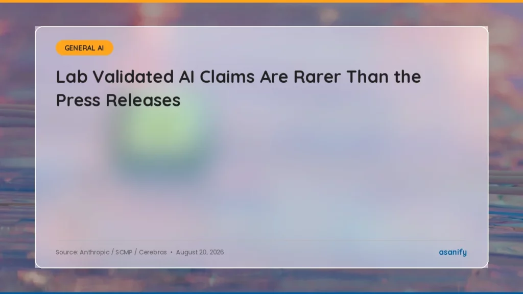 Lab validated AI claims, August 20 2026 digest